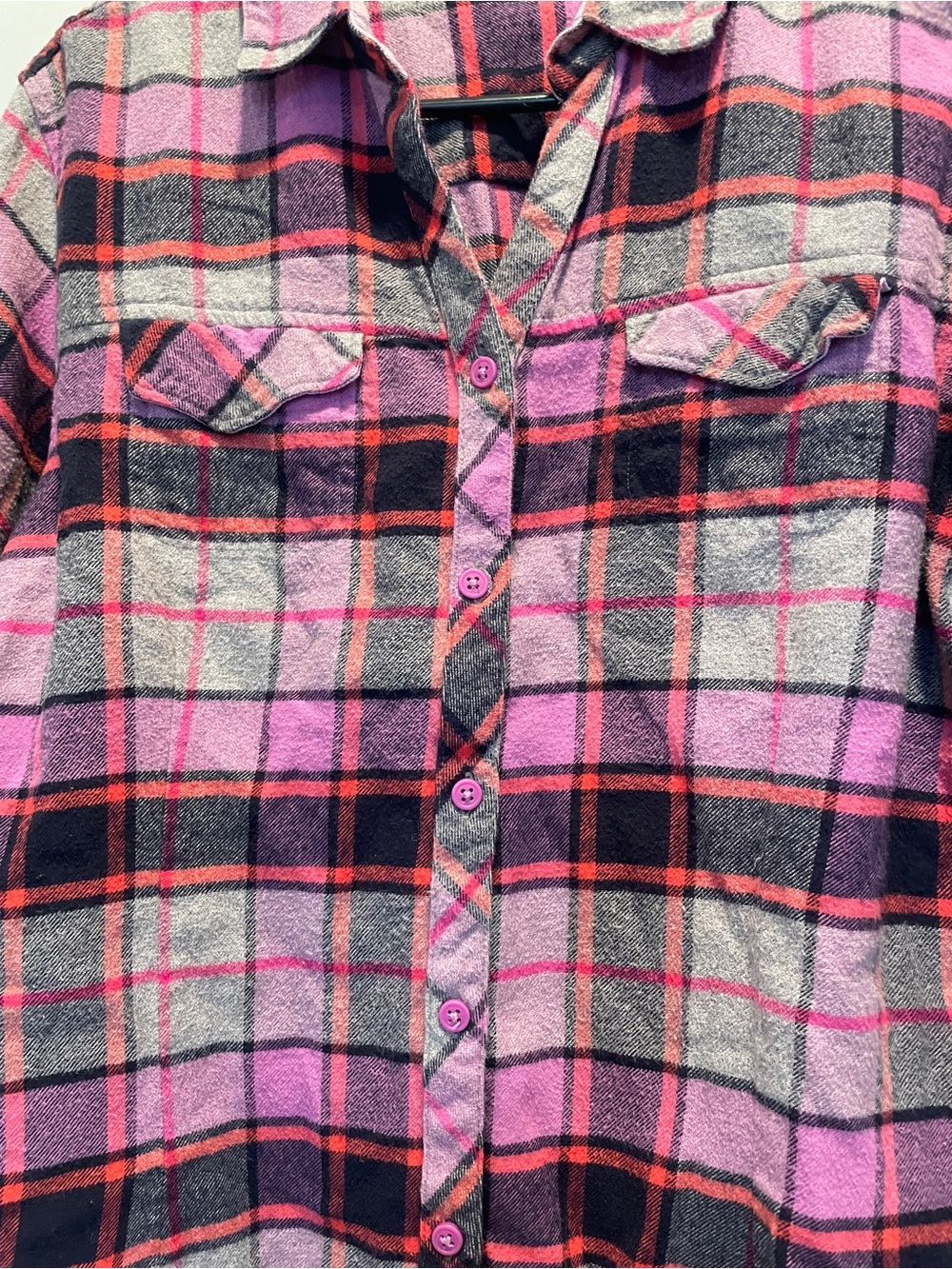 Columbia Pink Plaid Button-Up Shirt  Womens size L - Picture 3 of 5